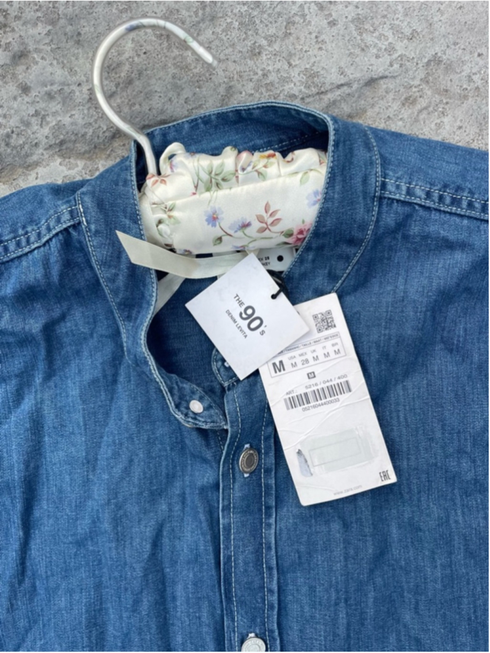 Zara 90s Collection Denim Coat Dress Oversized Shacket Blue Relaxed Fit NWT - Picture 7 of 10